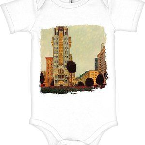 Painting Baby Jersey Onesie - Artist Baby Onesie - Cityscape Baby One-Piece